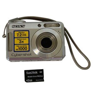 Sony Cyber-Shot DSC-S650 7.2MP Digital Camera 3x Optical Zoom & 2GB Memory Stick